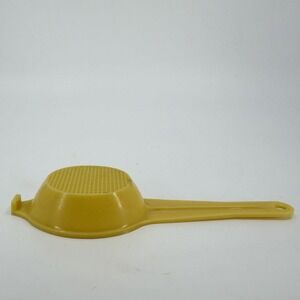Vintage Fuller Brush Tea Strainer Flat Bottom Kitchen Tool Yellow USA